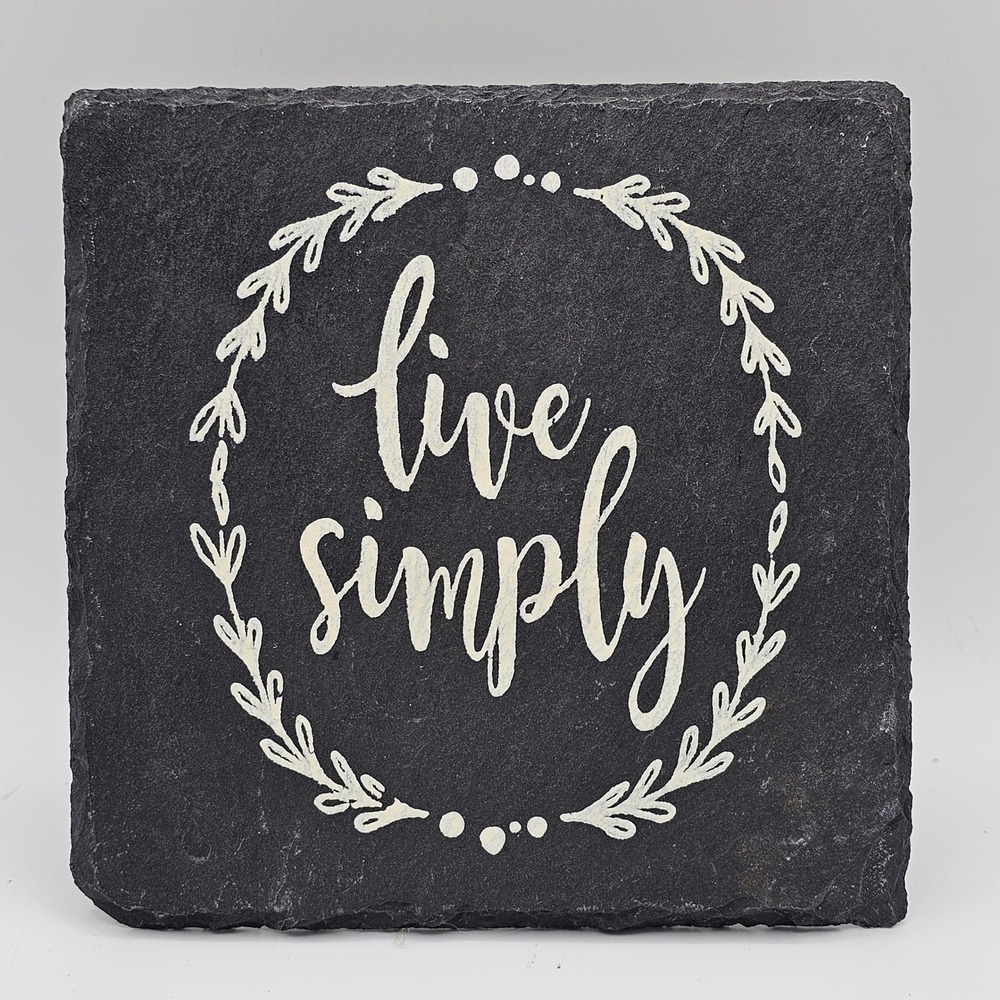 Hobby Lobby Live Simply Slate Desk Sign Easel Farmhouse Decor‎ 5x5